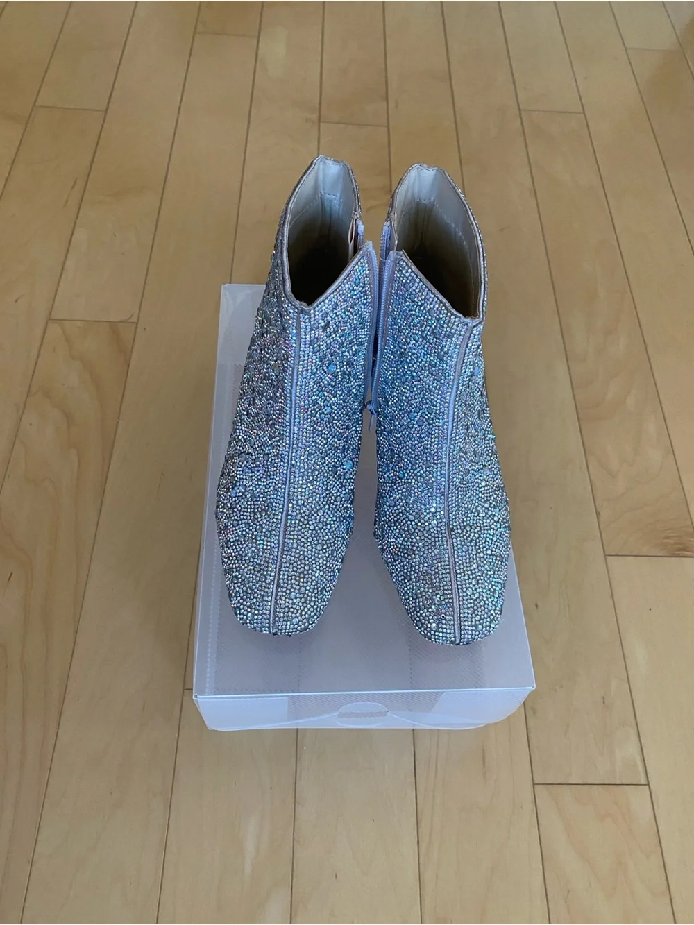 Betsey Johnson Girls' Iridescent Crystal-Embellished Ankle Boots